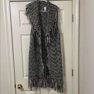 Chico's Black and White Knit Sleeveless Dress